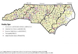 Map of permitted landfills in NC